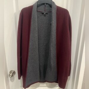 Ann Taylor Maroon & Gray cardigan
